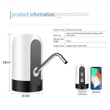 Load image into Gallery viewer, Bottle Pump USB Charging Automatic Electric Water Dispenser Pump One Click Auto Switch Drinking Dispenser - ThisIsWhyYourFly